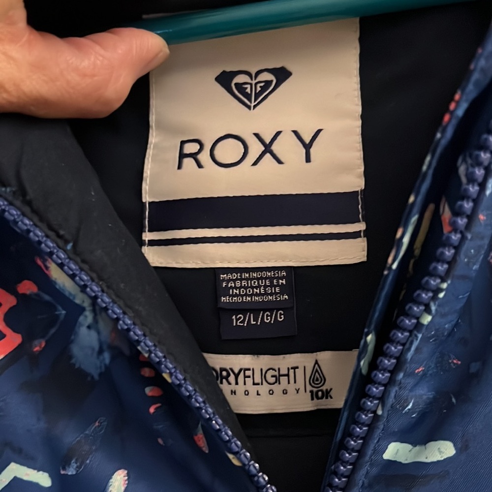 (12) Roxy American Pie Snow Jacket Snowboarding Ski Navy Blue Pink New Condition - Picture 6 of 11
